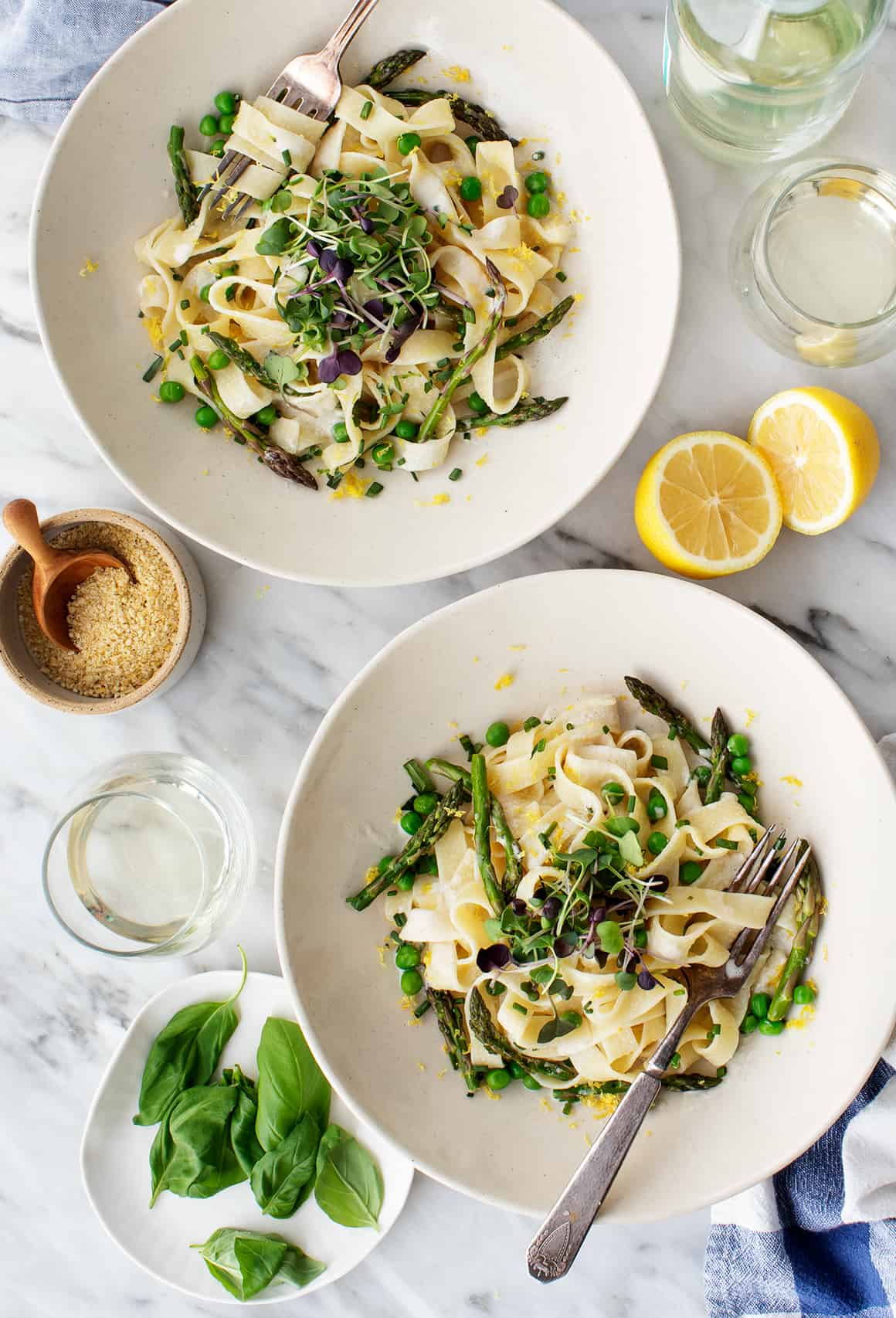 Tagliatelle with Asparagus and Peas